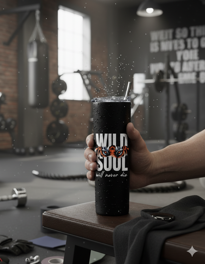 Jet Black Wild Soul Motivational Tumbler – 750ml
