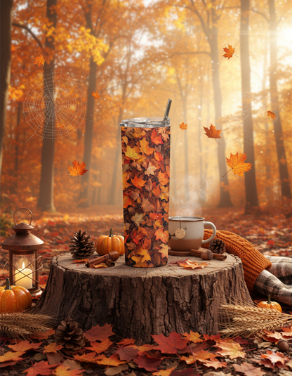 Autumn Blaze Maple Leaves Stainless Steel Tumbler – 750ml